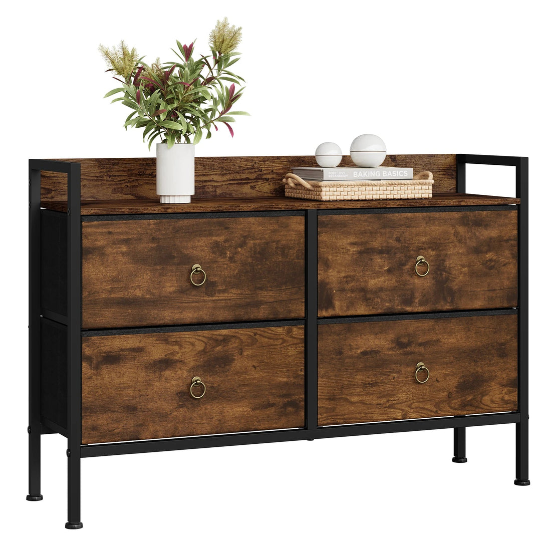 Meuble de rangement vintage marron à structure métallique - vente privée 14:202530808Rustic Brown;200007763:201336101