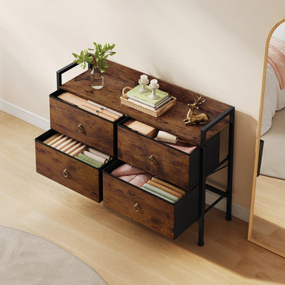 Meuble de rangement vintage marron à structure métallique - 14:202530808Rustic Brown;200007763:201336101