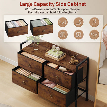 Meuble de rangement vintage marron à structure métallique - 14:202530808Rustic Brown;200007763:201336101