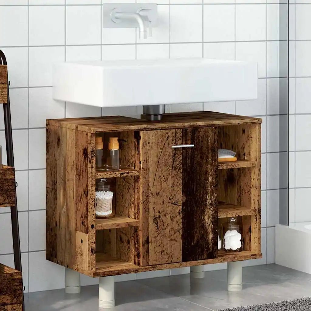 Meuble salle de bain ancien en bois 60x32x53.5 cm - vente privée 14:365458;200007763:201336343