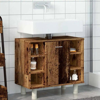 Meuble salle de bain ancien en bois 60x32x53.5 cm - vente privée 14:365458;200007763:201336343