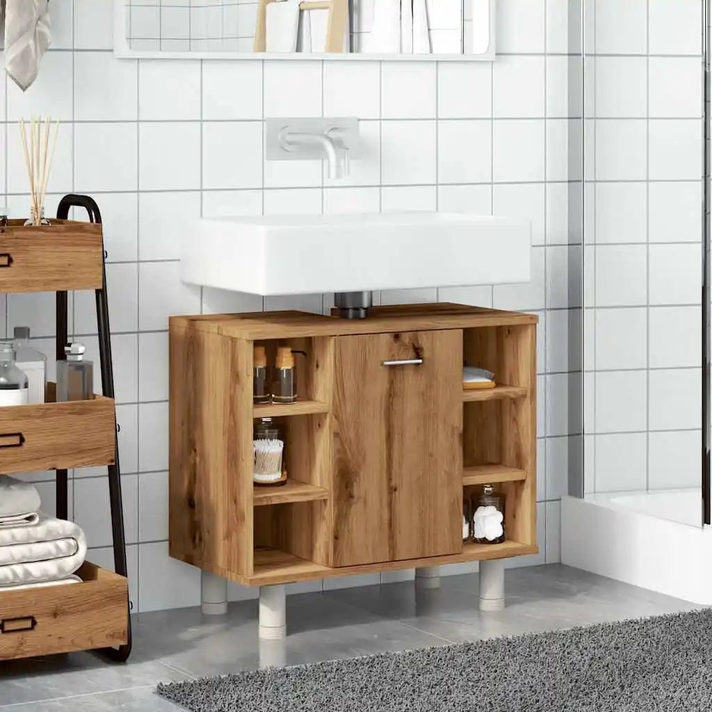 Meuble salle de bain ancien en bois 60x32x53.5 cm - vente privée 14:365458;200007763:201336343