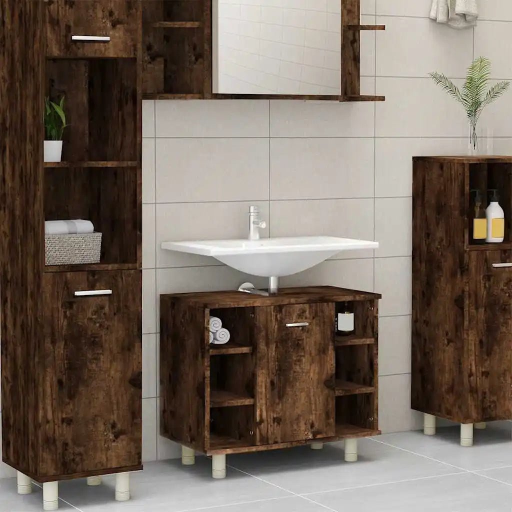 Meuble salle de bain ancien en bois 60x32x53.5 cm - vente privée 14:365458;200007763:201336343