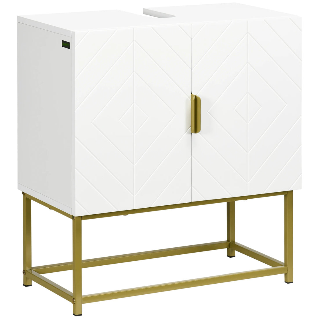 Meuble salle de bain avec 2 portes et pieds en acier 60x30x65cm - vente privée 14:-1;200007763:201336104