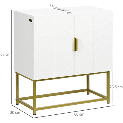 Meuble salle de bain avec 2 portes et pieds en acier 60x30x65cm - vente privée 14:-1;200007763:201336104