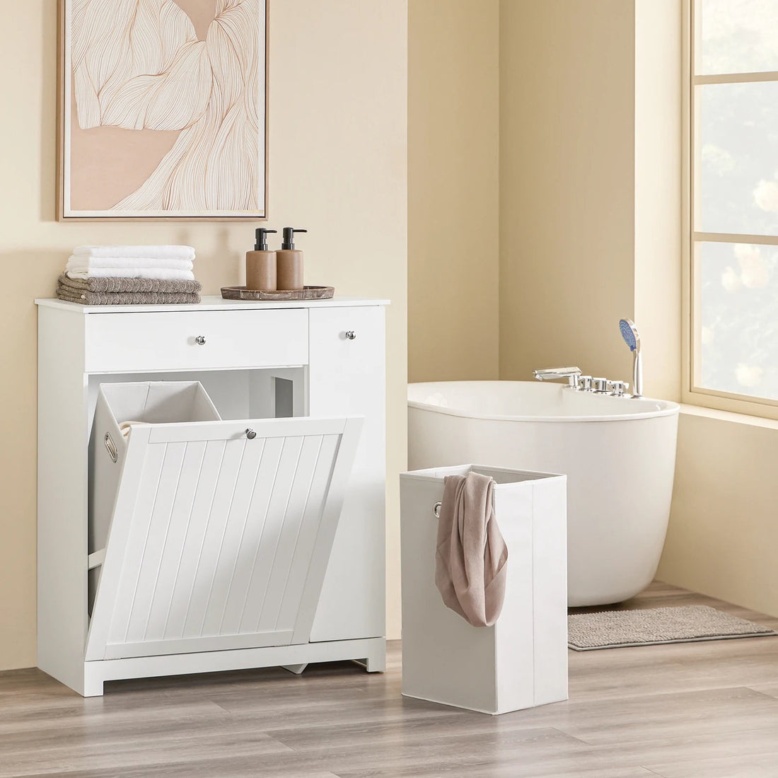 Meuble salle de bain avec bac à linge 78x38x90cm - vente privée 14:29;200007763:201336101