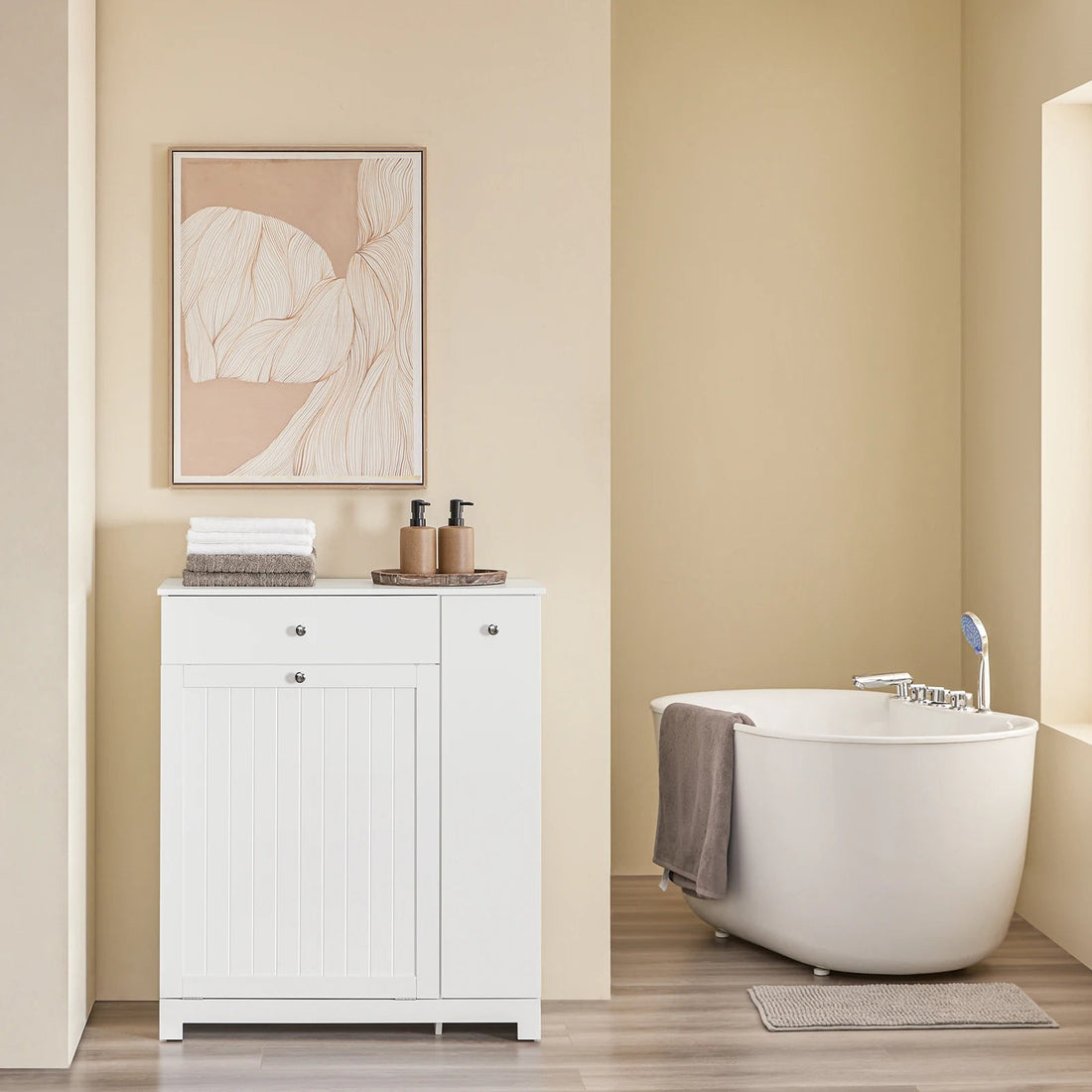 Meuble salle de bain avec bac à linge 78x38x90cm - vente privée 14:29;200007763:201336101