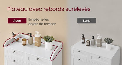 Meuble salle de bain avec panier linge - vente privée 14:29Blanc Nuage;200007763:201336101