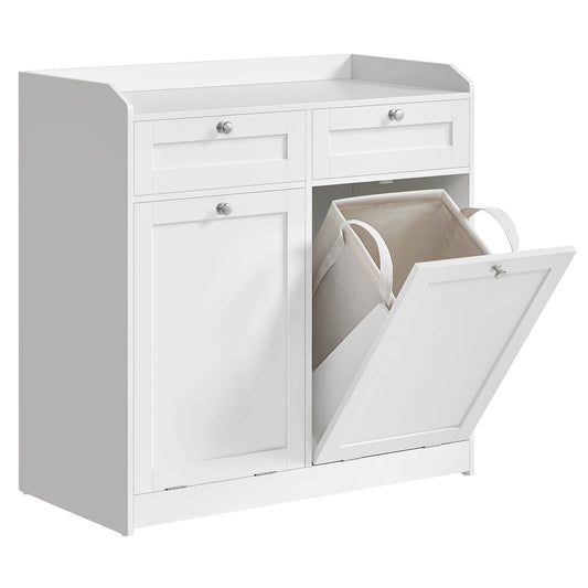 Meuble salle de bain avec panier linge - vente privée 14:29Blanc Nuage;200007763:201336101