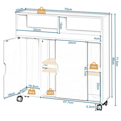 Meuble salle de bain avec portes coulissantes blanches - 70x71.5x20cm - vente privée 14:29;200007763:201336101