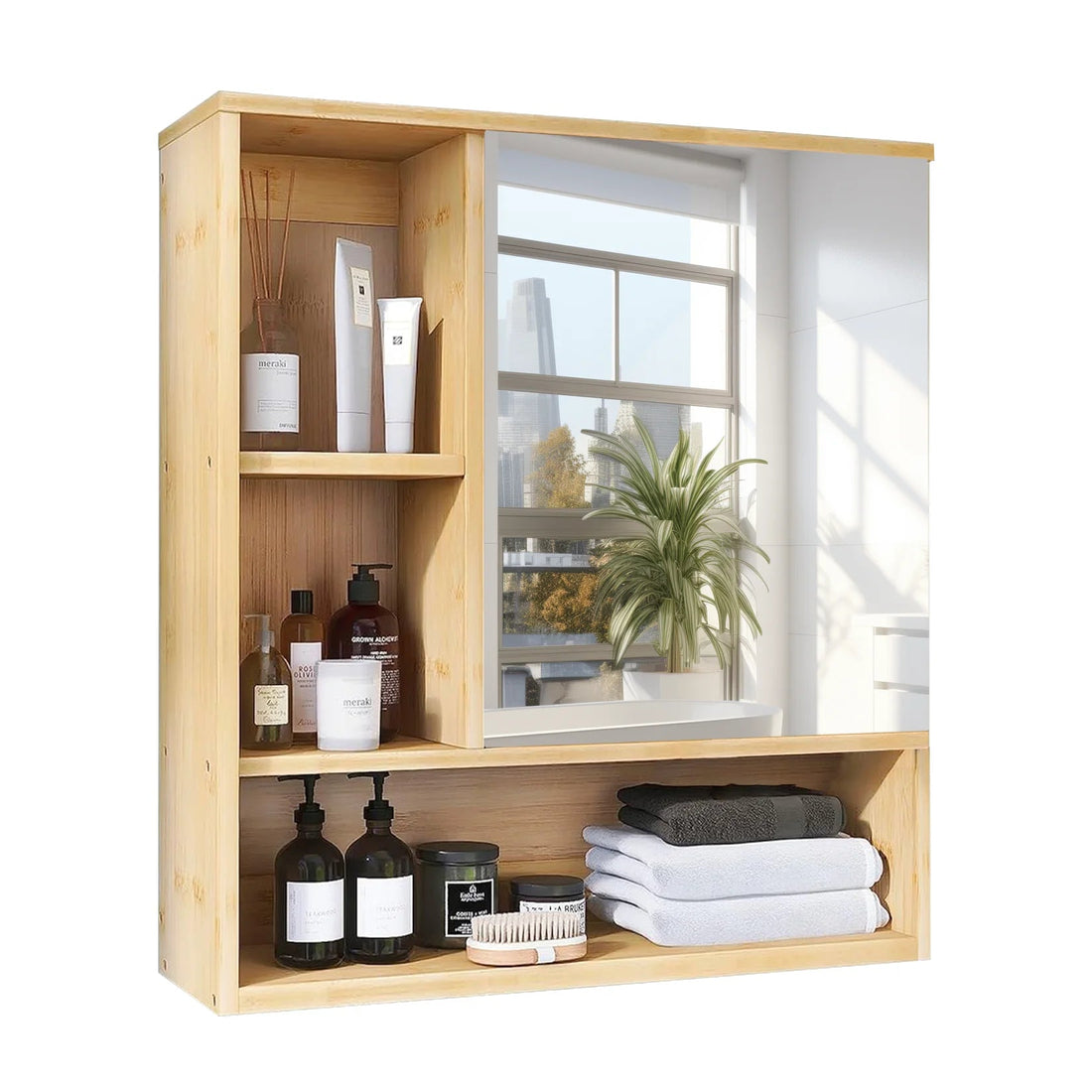 Meuble salle de bain bambou moderne idéal pour médicaments - vente privée 14:29Natural Wood;200007763:201336101