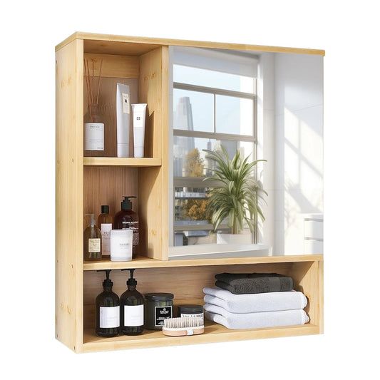 Meuble salle de bain bambou moderne idéal pour médicaments - vente privée 14:29Natural Wood;200007763:201336101