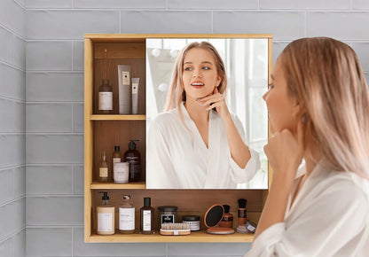 Meuble salle de bain bambou moderne idéal pour médicaments - vente privée 14:29Natural Wood;200007763:201336101