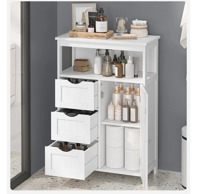 Meuble salle de bain bas avec 3 Tiroirs 60 x 30 x 80 cm, Blanc - vente privée 14:29;200007763:201336342