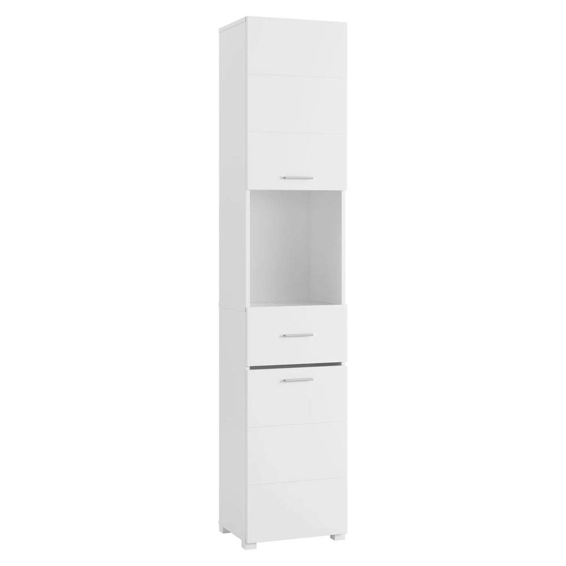 Meuble salle de bain blanc et bois 37x30x180cm - vente privée 14:29White;200007763:201336101