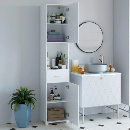 Meuble salle de bain blanc et bois 37x30x180cm - vente privée 14:29White;200007763:201336101