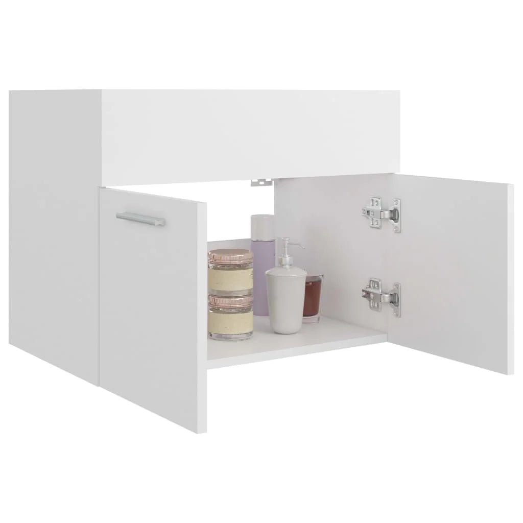 Meuble salle de bain blanc mural et moderne 60x38.5x46 cm - vente privée 14:35085060 x 38.5 x 46 cm;200007763:201336343