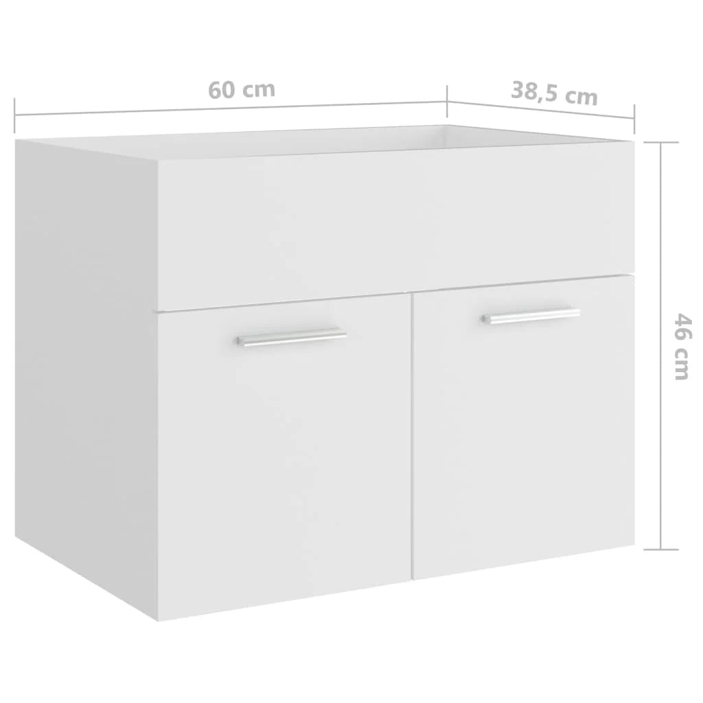 Meuble salle de bain blanc mural et moderne 60x38.5x46 cm - vente privée 14:35085060 x 38.5 x 46 cm;200007763:201336343