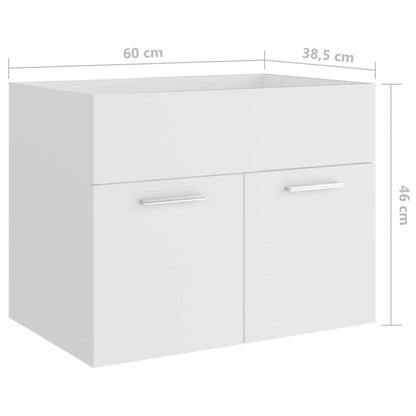 Meuble salle de bain blanc mural et moderne 60x38.5x46 cm - vente privée 14:35085060 x 38.5 x 46 cm;200007763:201336343