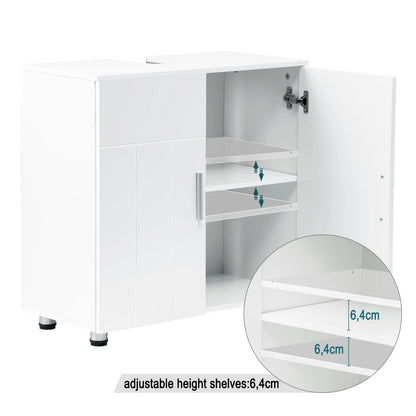 Meuble salle de bain blanc sous lavabo 60x60x30cm - vente privée 14:29;200007763:201336101