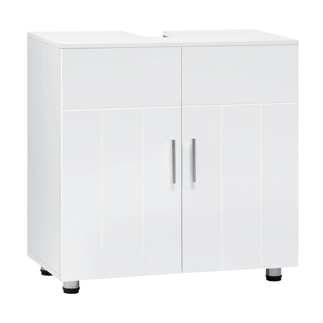 Meuble salle de bain blanc sous lavabo 60x60x30cm - vente privée 14:29;200007763:201336101
