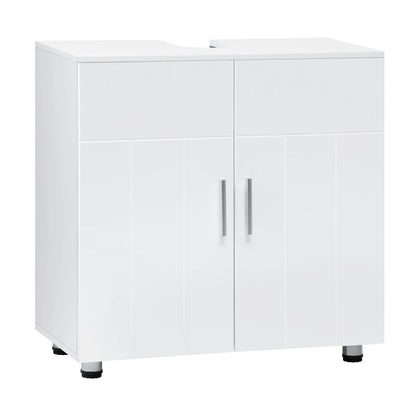 Meuble salle de bain blanc sous lavabo 60x60x30cm - vente privée 14:29;200007763:201336101