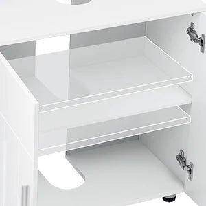 Meuble salle de bain blanc sous lavabo 60x60x30cm - vente privée 14:29;200007763:201336101