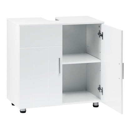 Meuble salle de bain blanc sous lavabo 60x60x30cm - vente privée 14:29;200007763:201336101