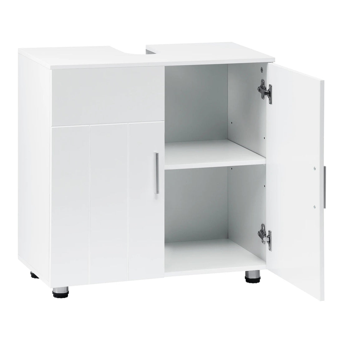 Meuble salle de bain blanc sous lavabo 60x60x30cm - vente privée 14:29;200007763:201336101