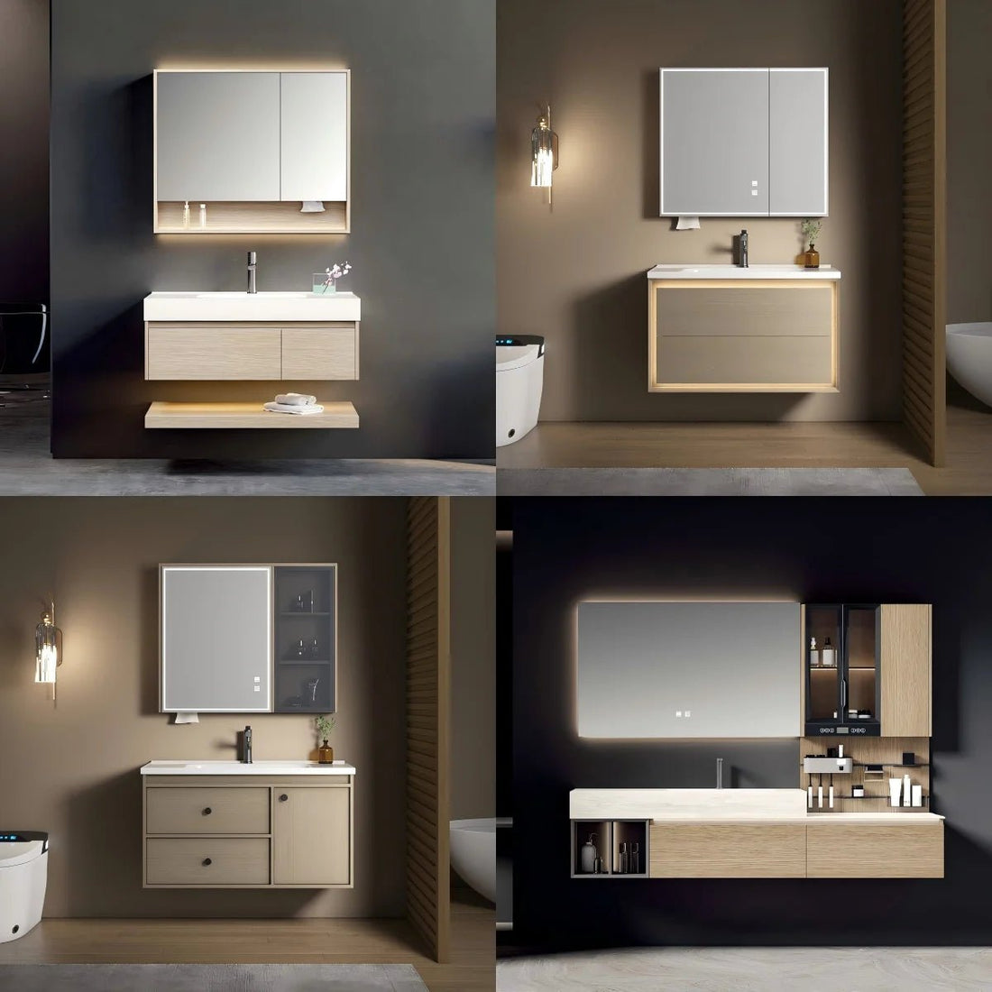 Meuble salle de bain bois de luxe moderne et élégant ensemble - vente privée 14:29Other