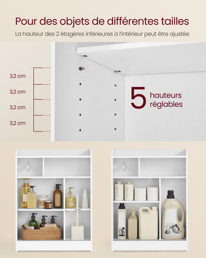 Meuble salle de bain chic et tendance - Pour Produits beauté ou papier toilette 20 x 60 x 80 cm - vente privée 14:29Blanc Nuage;200007763:201336101