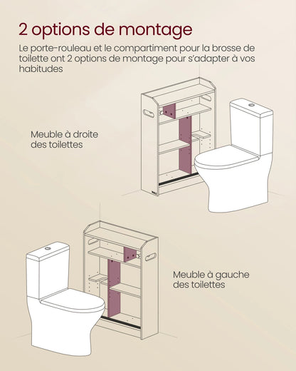 Meuble salle de bain chic et tendance - Pour Produits beauté ou papier toilette 20 x 60 x 80 cm - vente privée 14:29Blanc Nuage;200007763:201336101