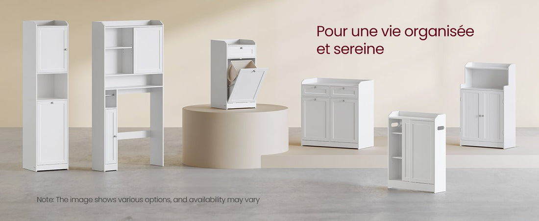 Meuble salle de bain chic et tendance - Pour Produits beauté ou papier toilette 20 x 60 x 80 cm - vente privée 14:29Blanc Nuage;200007763:201336101