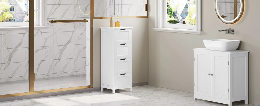 Meuble salle de bain de qualité simple et petit à multi tiroirs - vente privée 14:29White;200007763:201336101