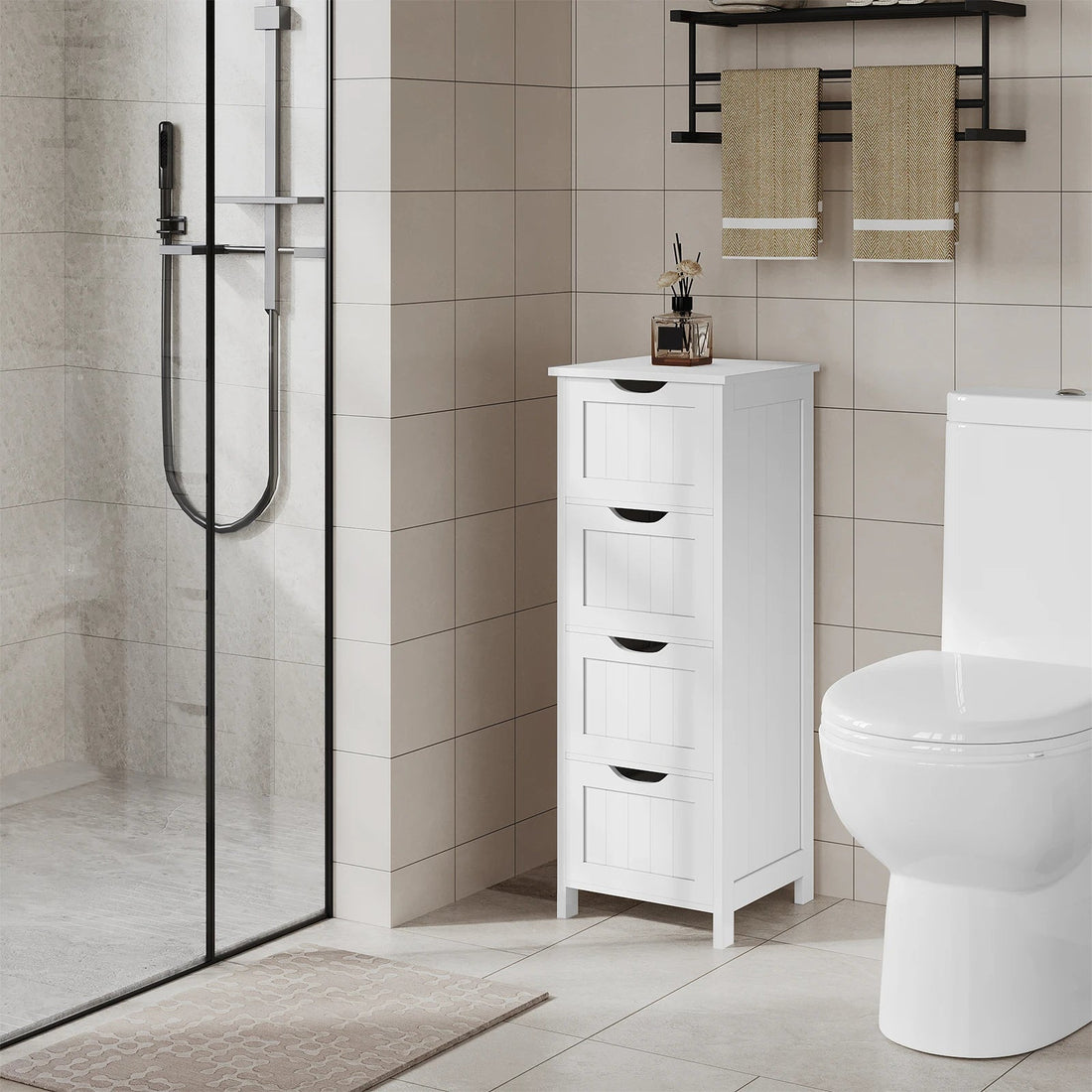 Meuble salle de bain de qualité simple et petit à multi tiroirs - vente privée 14:29White;200007763:201336101