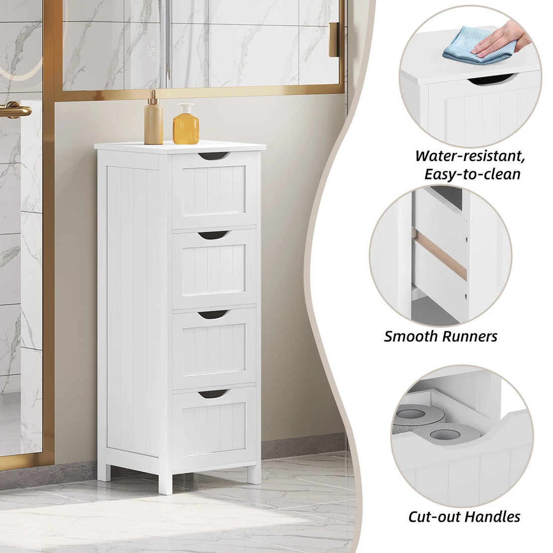 Meuble salle de bain de qualité simple et petit à multi tiroirs - vente privée 14:29White;200007763:201336101