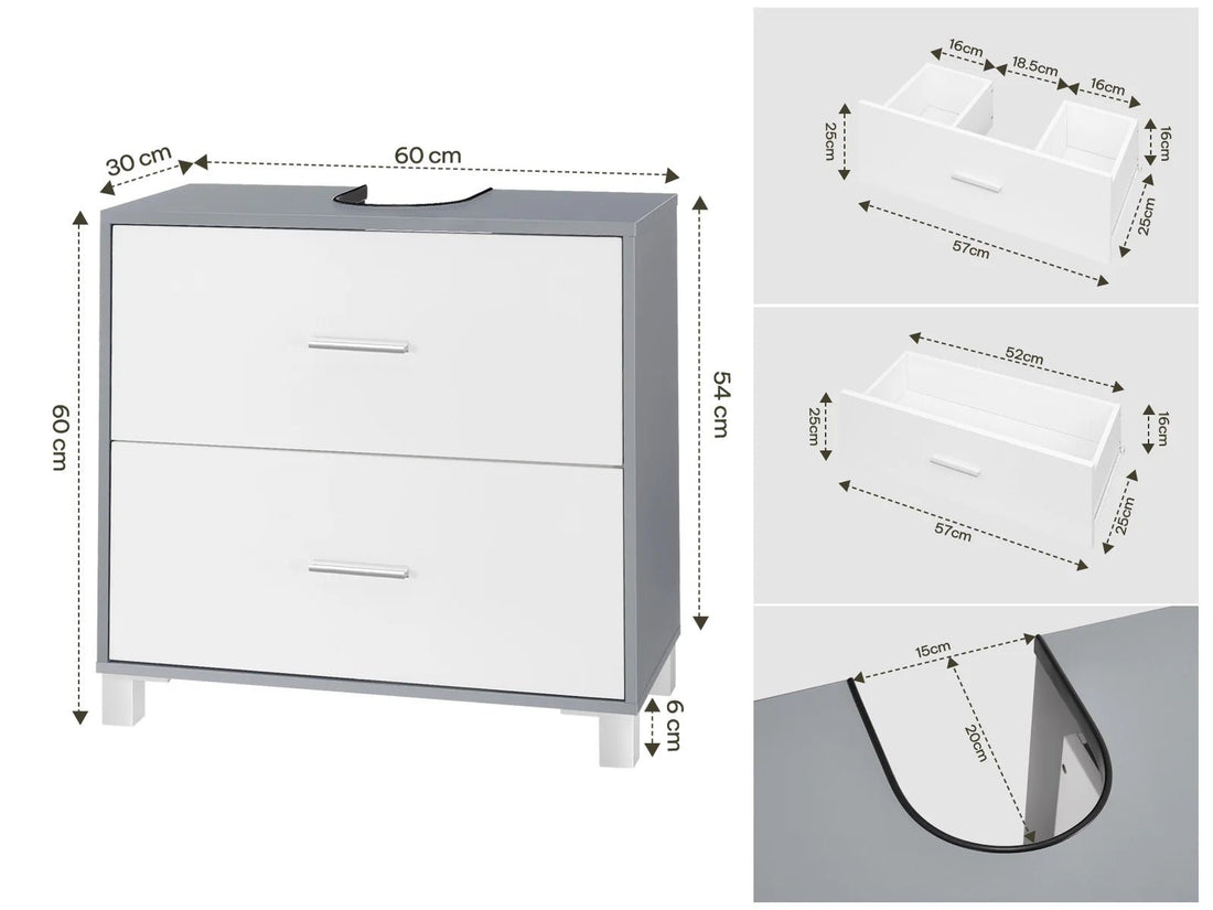 Meuble salle de bain design luxe simple 60x30x60cm - vente privée 14:29White;200007763:201336101