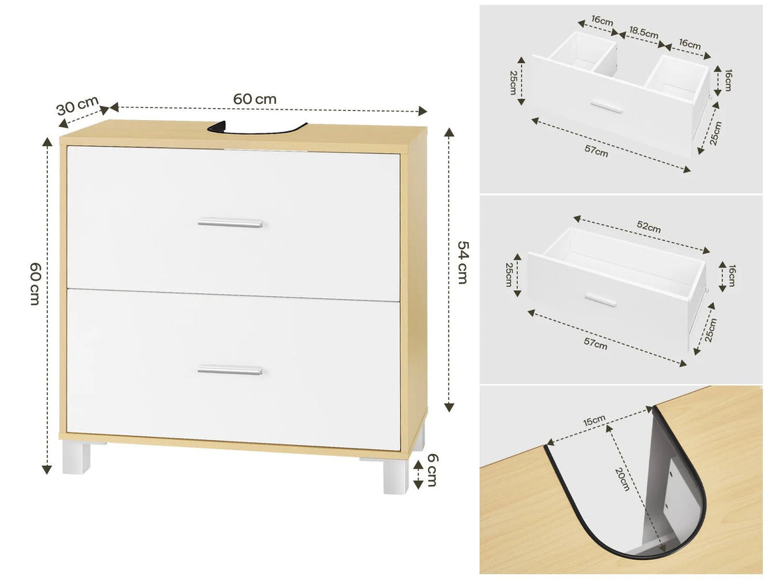 Meuble salle de bain design luxe simple 60x30x60cm - vente privée 14:29White;200007763:201336101