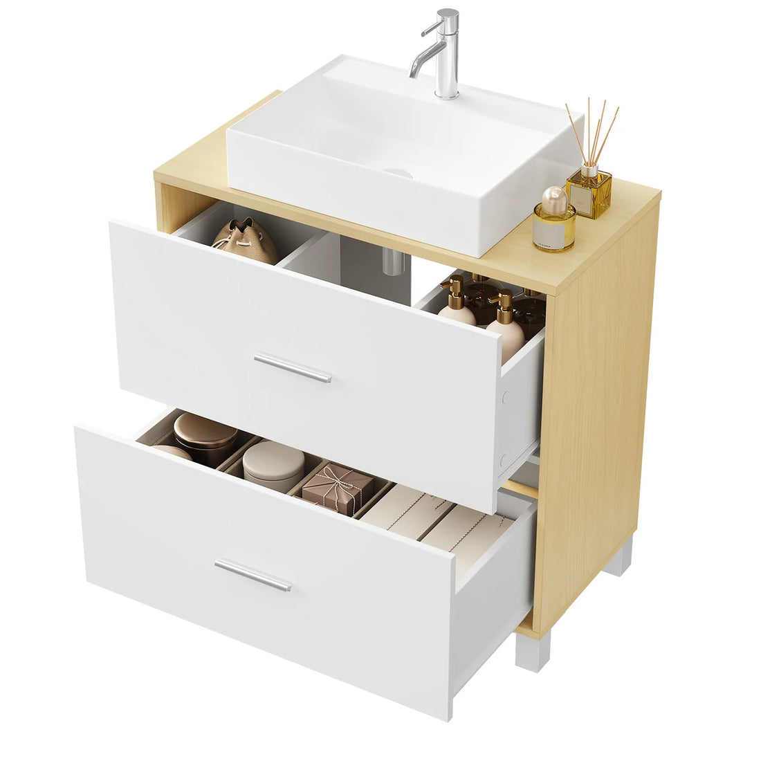 Meuble salle de bain design luxe simple 60x30x60cm - vente privée 14:29White;200007763:201336101