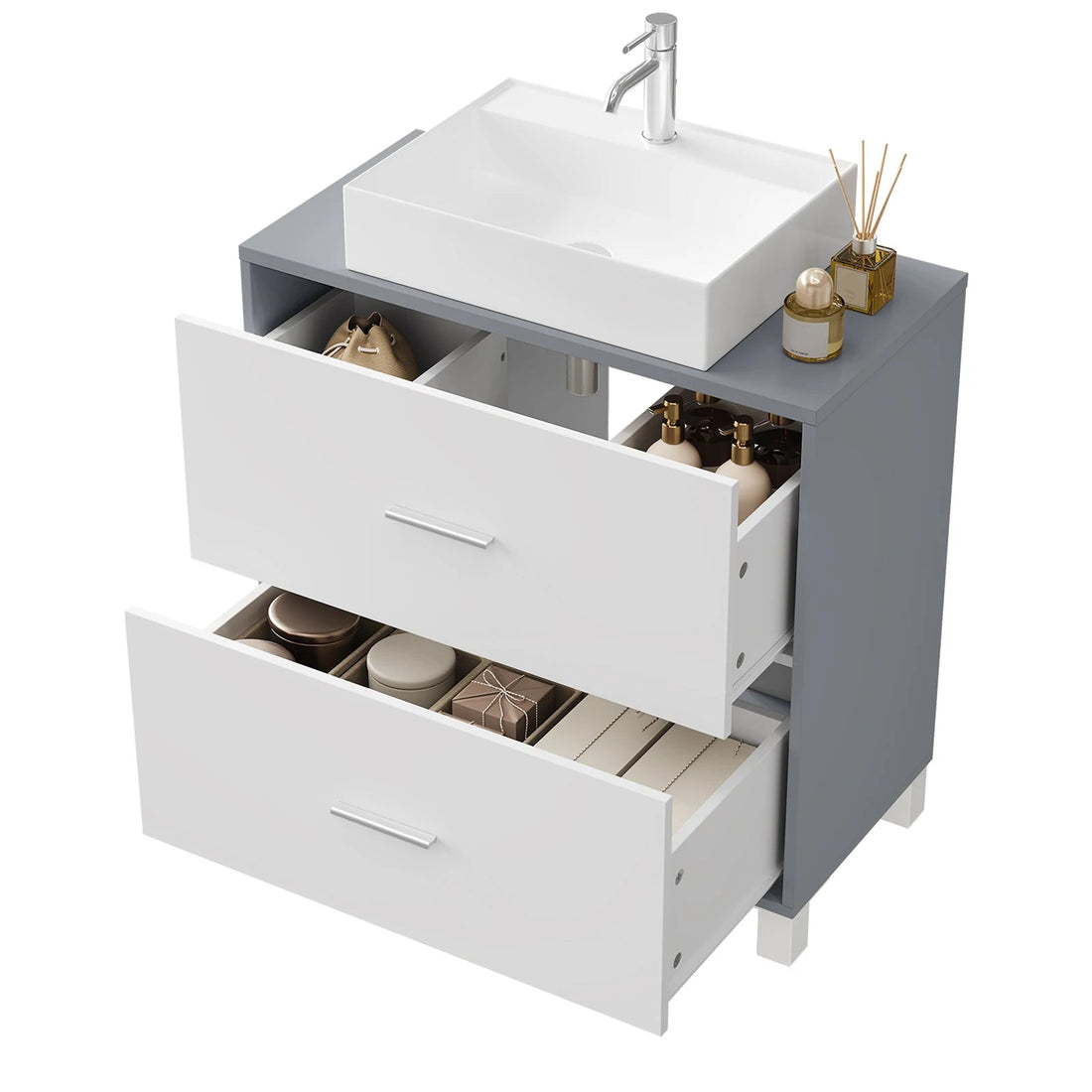Meuble salle de bain design luxe simple 60x30x60cm - vente privée 14:29White;200007763:201336101