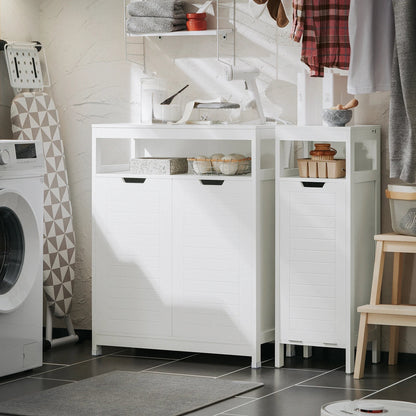 Meuble salle de bain doubles portes blanches - 70x90x35cm - vente privée 14:29;200007763:201336101