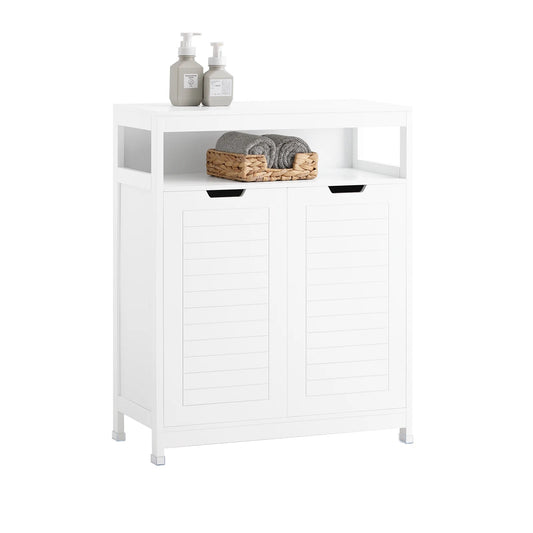 Meuble salle de bain doubles portes blanches - 70x90x35cm - vente privée 14:29;200007763:201336101