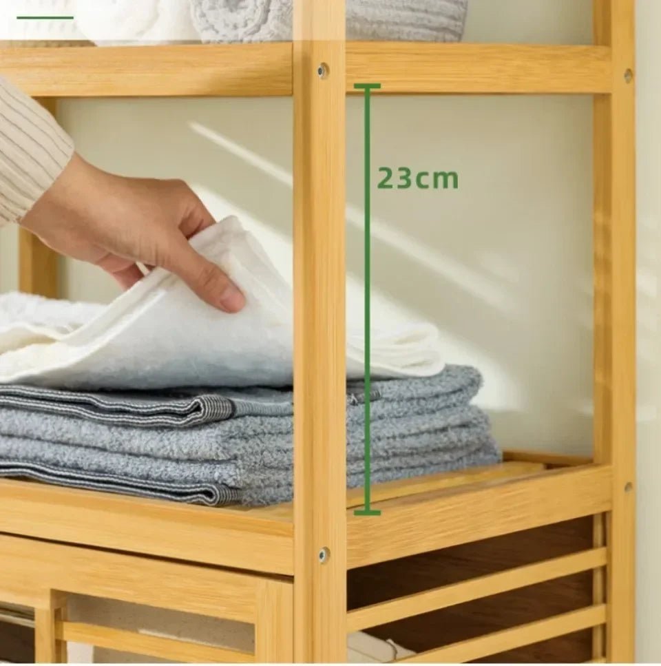 Meuble salle de bain en bois bambou multifonction - vente privée 14:3663 Tier-50cm