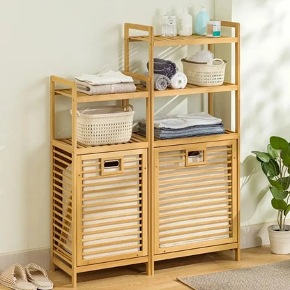 Meuble salle de bain en bois bambou multifonction - vente privée 14:3663 Tier-50cm