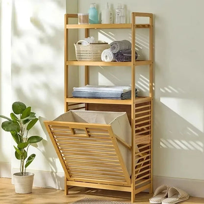 Meuble salle de bain en bois bambou multifonction - vente privée 14:3663 Tier-50cm