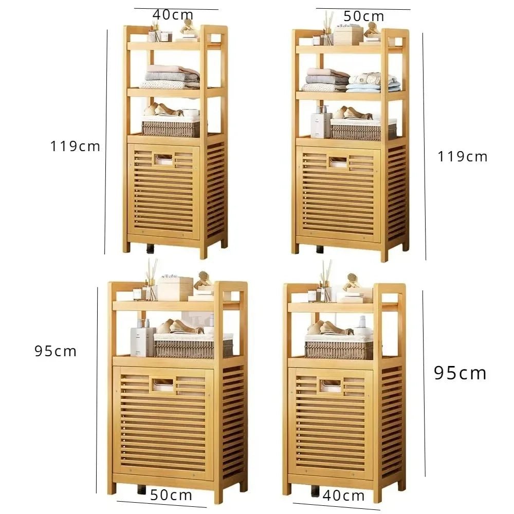 Meuble salle de bain en bois bambou multifonction - vente privée 14:3663 Tier-50cm