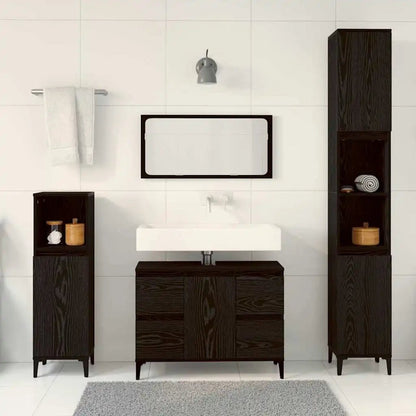 Meuble salle de bain en bois d'ingénierie ensemble de 3 pièces - vente privée 14:496;200007763:201336343