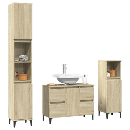 Meuble salle de bain en bois d'ingénierie ensemble de 3 pièces - vente privée 14:496;200007763:201336343