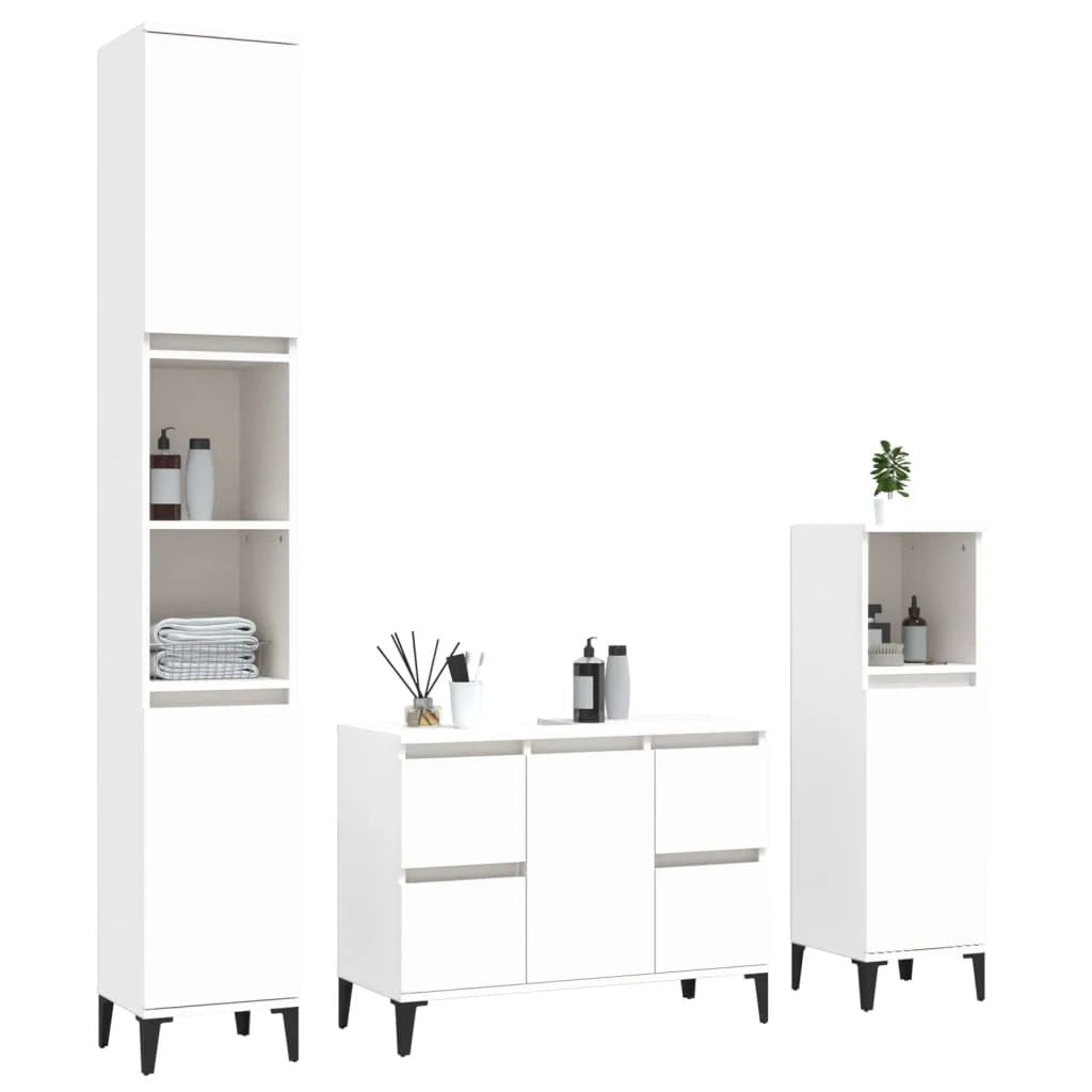 Meuble salle de bain en bois d'ingénierie ensemble de 3 pièces - vente privée 14:496;200007763:201336343