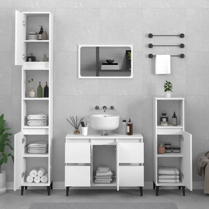 Meuble salle de bain en bois d'ingénierie ensemble de 3 pièces - vente privée 14:496;200007763:201336343